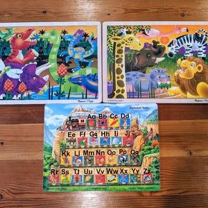 Melissa and Doug Puzzles - set of 3